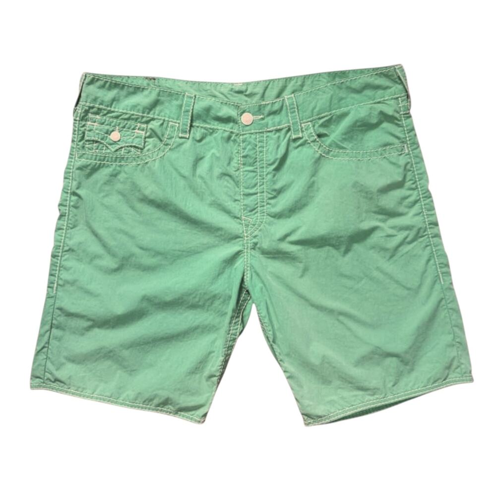 True Religion Cotton Blend Cargo Utility Streetwear Green Shorts | Size 40